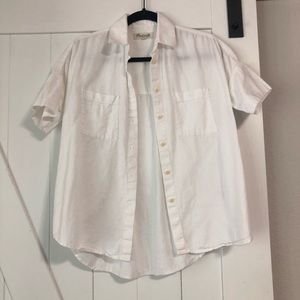 Madewell white shirt sleeve button up
